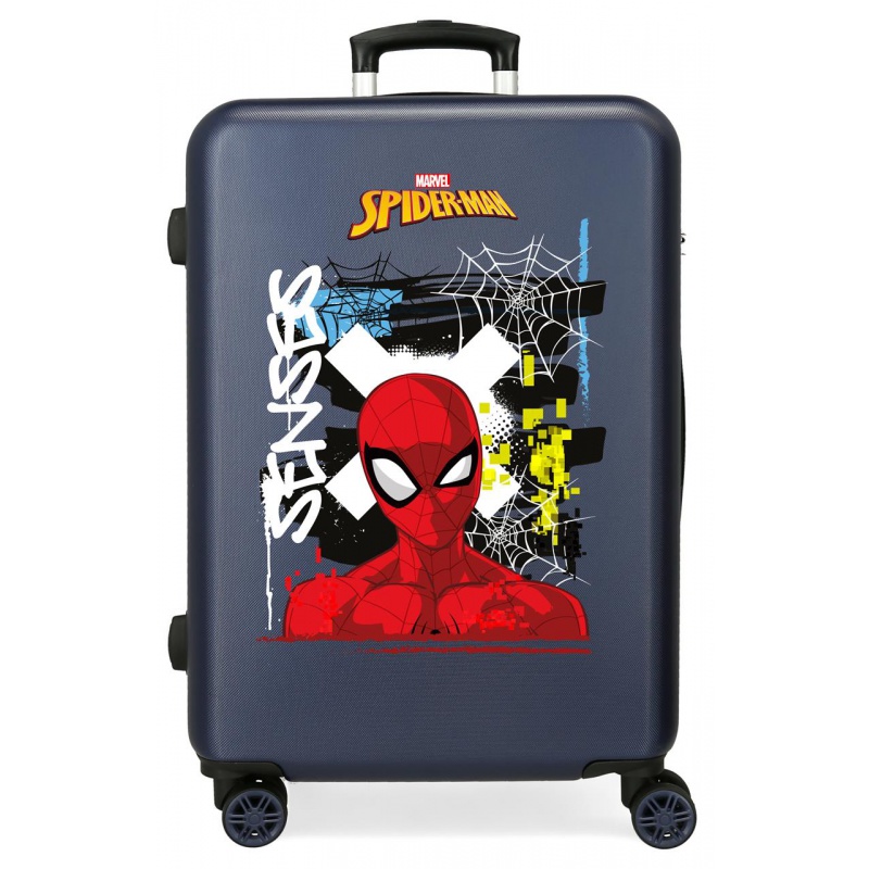 Cestovný kufor Spiderman Graffity 65 cm modrý