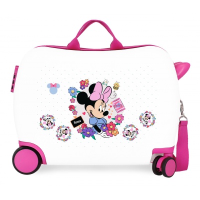 Detský kufor odrážadlo Minnie Flowers White 34 l