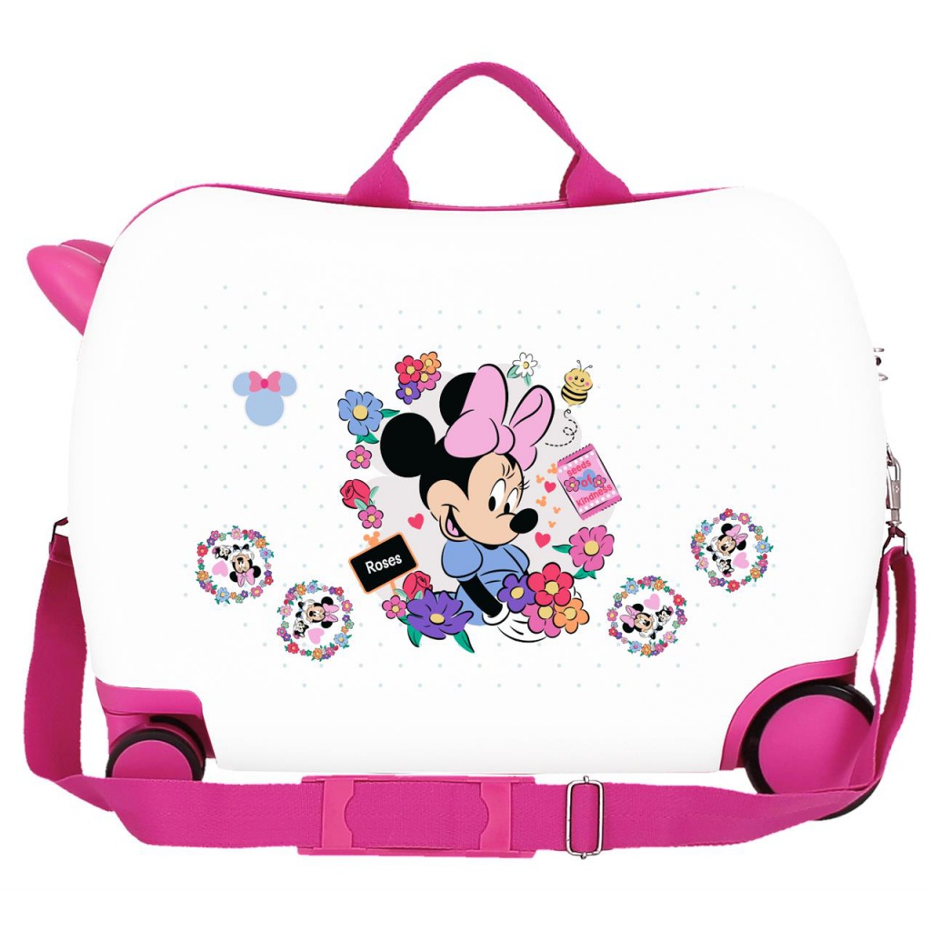 Dětský kufr odrážedlo Minnie Flowers White 34 l