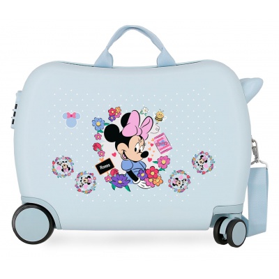Dětský kufr odrážedlo Minnie Flowers Blue 34 l