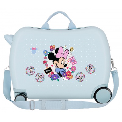 Dětský kufr odrážedlo Minnie Flowers Blue 34 l