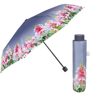 Dámský mini manuální deštník Perletti Time Flowers modrý