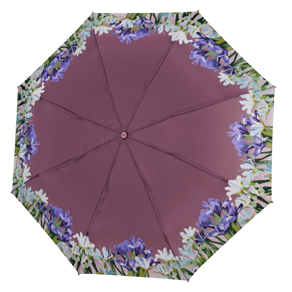 Dámsky plnoautomatický dáždnik Perletti Time Flowers fialový