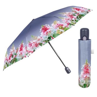 Dámský plnoautomatický deštník Perletti Time Flowers modrý