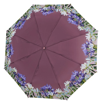 Dámsky plnoautomatický dáždnik Perletti Time Flowers modrý