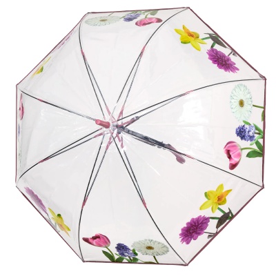 Dámský transparentní automatický deštník Perletti Time Floral