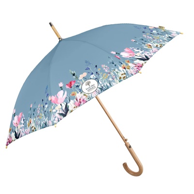 Dámsky automatický dáždnik Perletti Green Tulips modrý