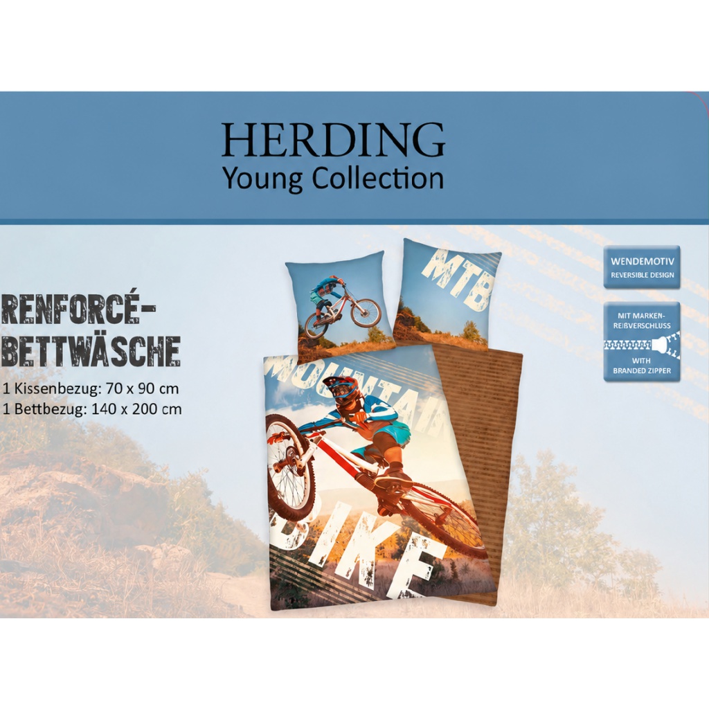 Bavlnené obliečky Herding MOUNTAIN BIKE – 140×200 cm