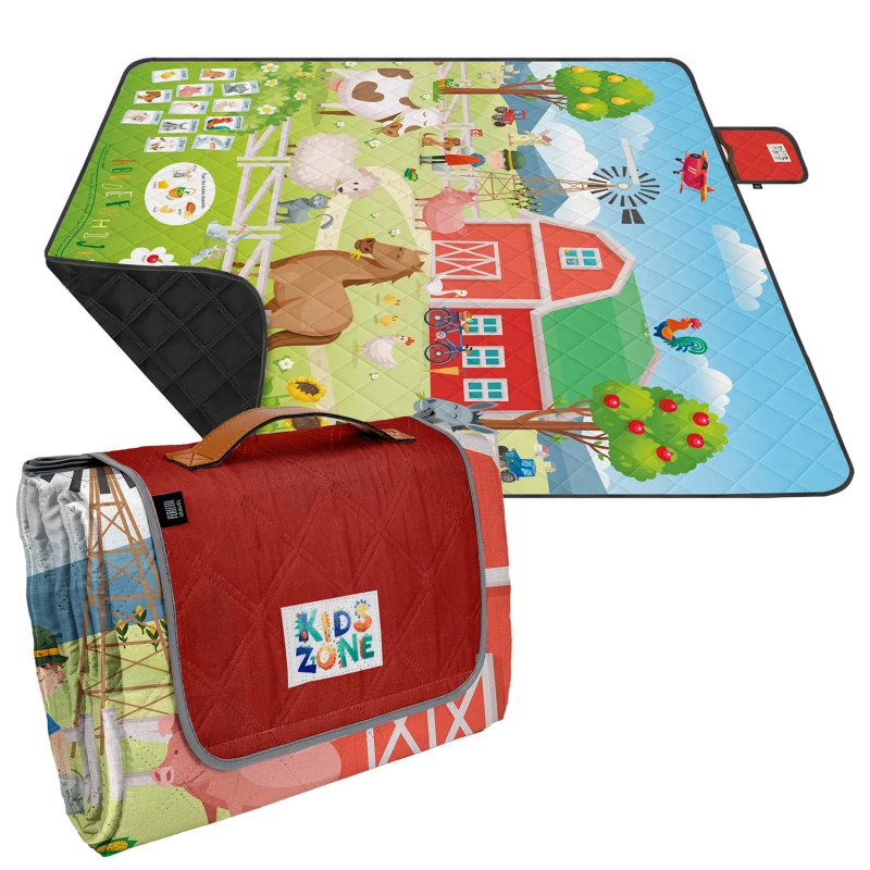 Detská pikniková deka Perletti Kids Zone Farma 200x200 cm
