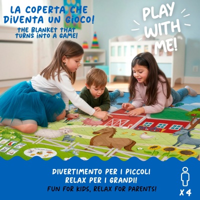Detská pikniková deka Perletti Kids Zone Farma 200x200 cm