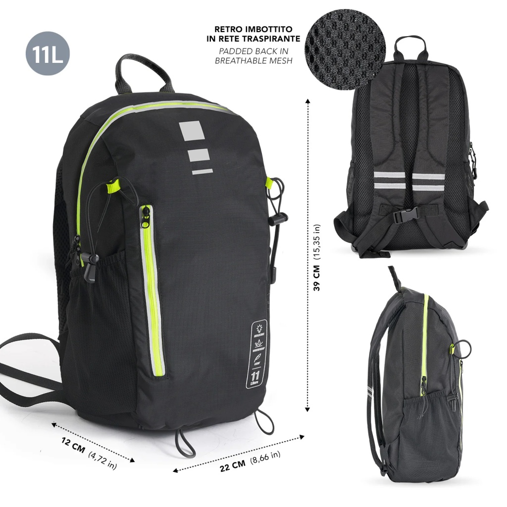 Nepromokavý batoh Perletti Travel 11L Black