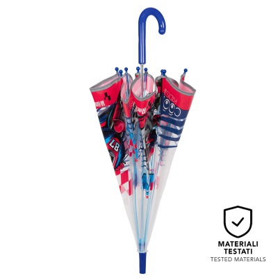 Detský transparentný dáždnik Perletti Racing 69 cm
