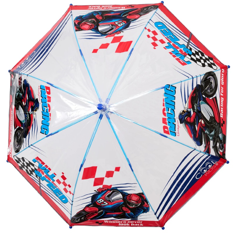 Dětský transparentní deštník Perletti Racing 69 cm
