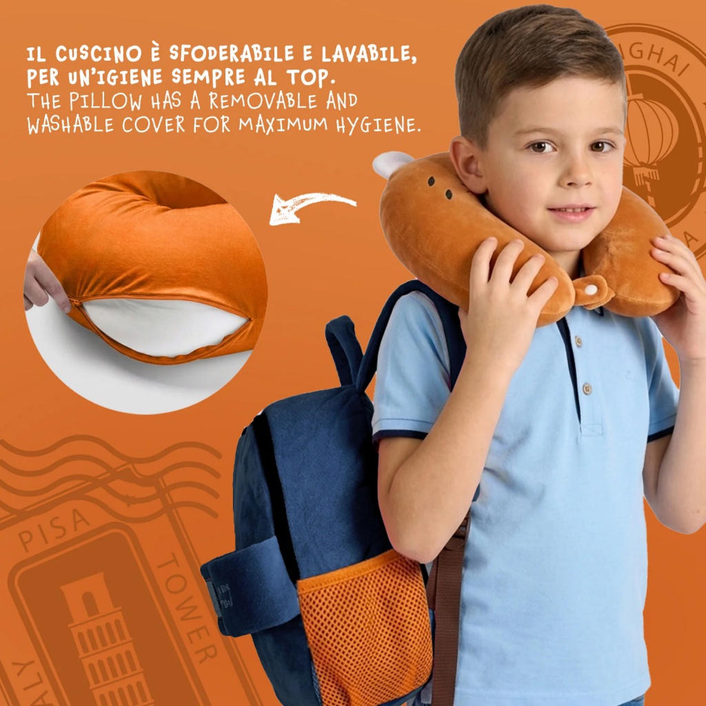 Detský plyšový batoh TIGER s cestovným vankúšikom 31 cm