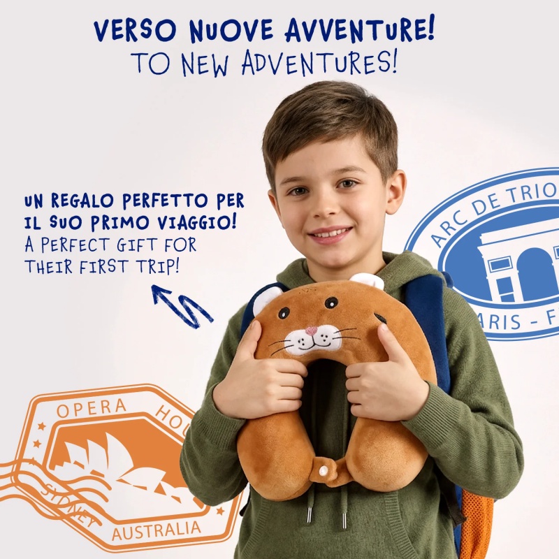 Detský plyšový batoh TIGER s cestovným vankúšikom 31 cm