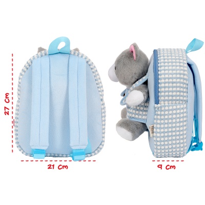 Detský plyšový batoh s mačičkou Perletti Kids 27 cm