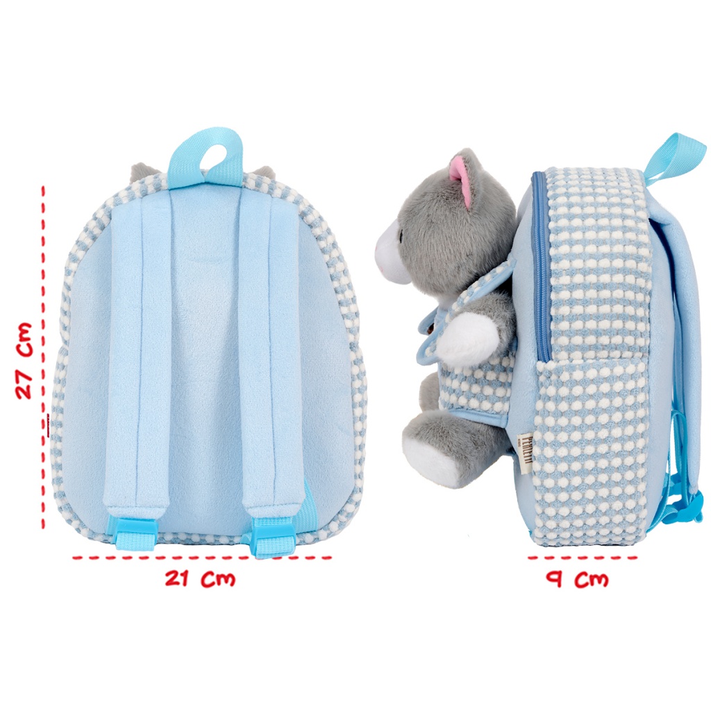 Dětský plyšový batoh s kočičkou Perletti Kids 27 cm
