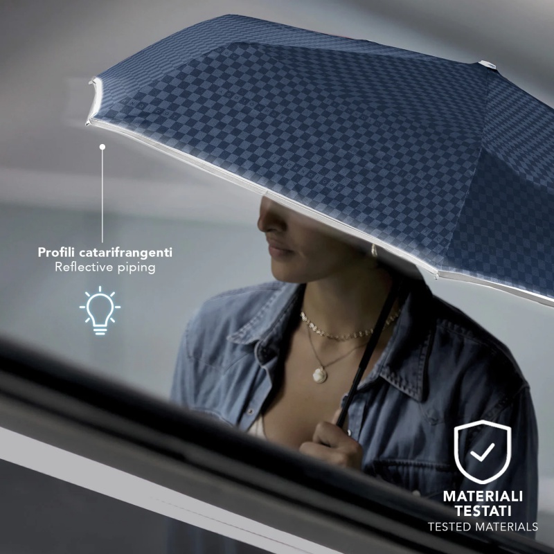 Skladací dáždnik Perletti Technology Blue reflexný