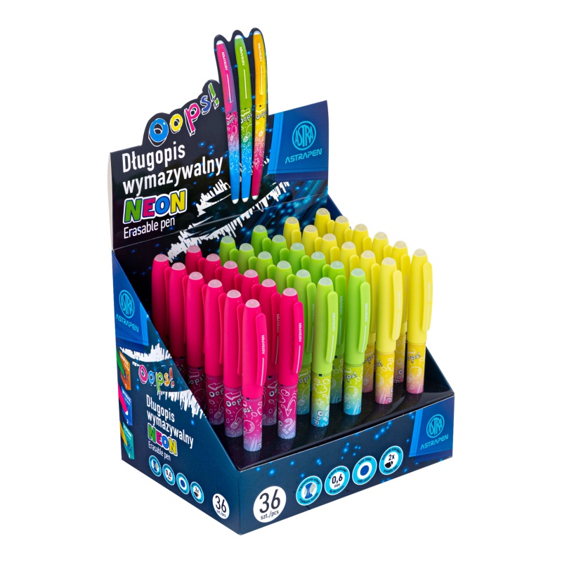 Gumovacie pero Astrapen OOPS! Neon modré 0,6 mm