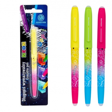 Gumovací pero AstraPEN Oops! Neon, 0,6mm, blistr, 201023031