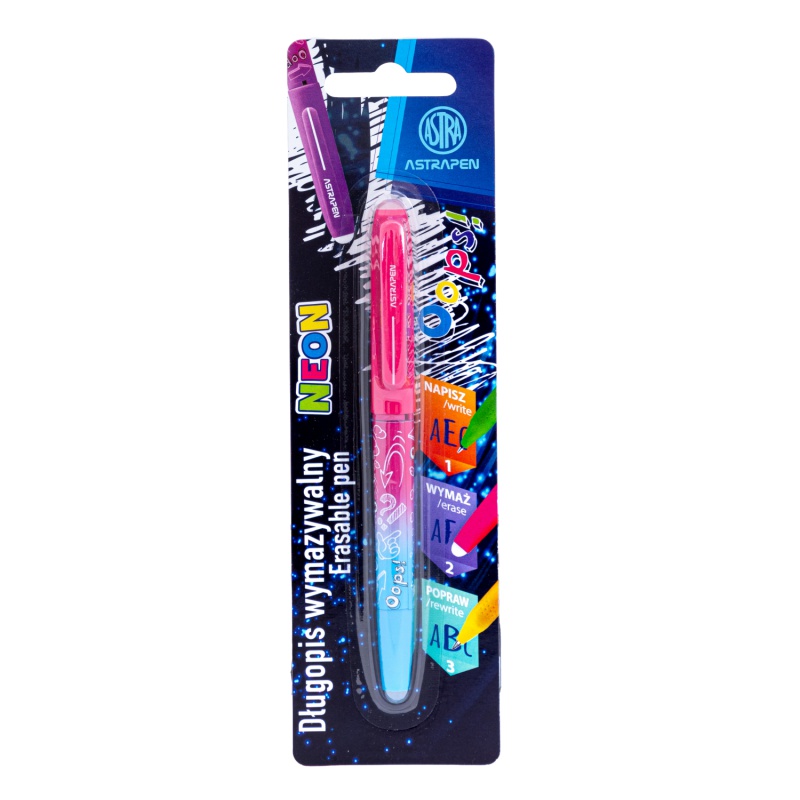 Gumovacie pero Astrapen OOPS! Neon modré 0,6 mm