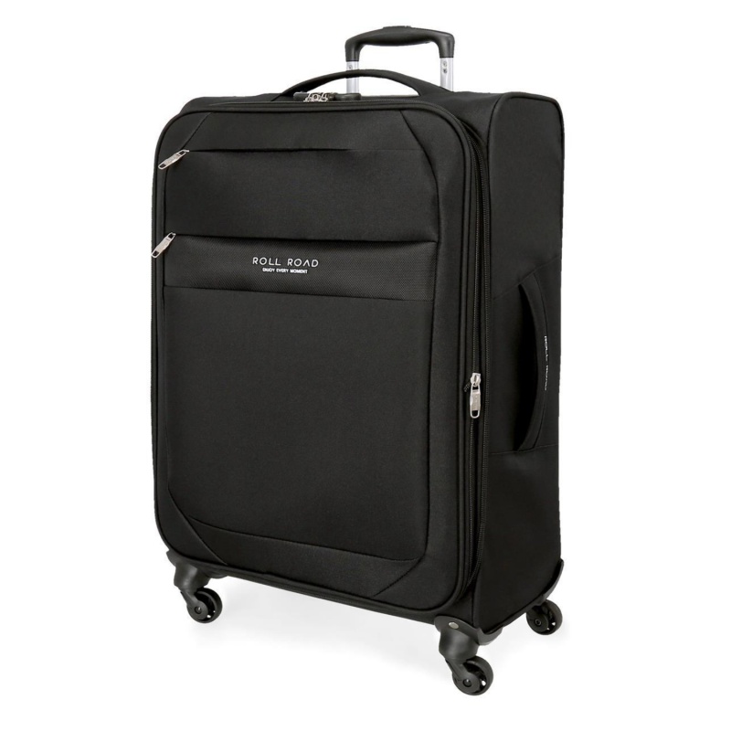 Veľký textilný kufor Roll Road Royce Black 76x48x29 cm 93L – cestovný kufor na dovolenku