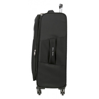 Veľký textilný kufor Roll Road Royce Black 76x48x29 cm 93L – cestovný kufor na dovolenku