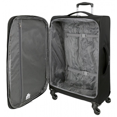 Veľký textilný kufor Roll Road Royce Black 76x48x29 cm 93L – cestovný kufor na dovolenku