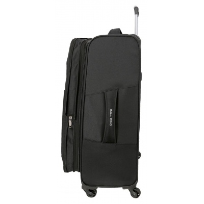 Veľký textilný kufor Roll Road Royce Black 76x48x29 cm 93L – cestovný kufor na dovolenku