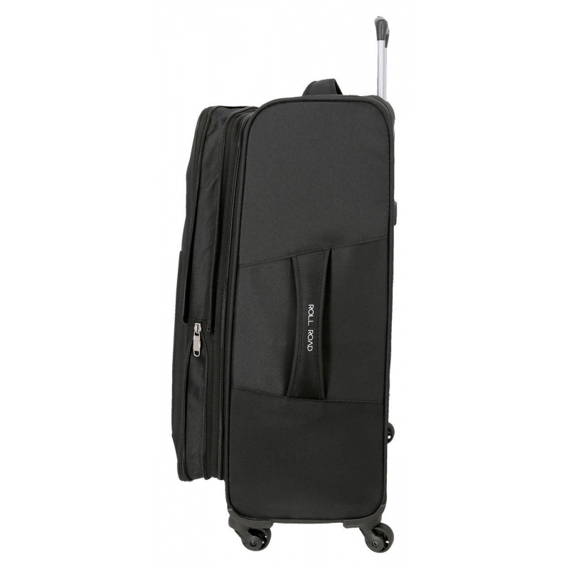 Veľký textilný kufor Roll Road Royce Black 76x48x29 cm 93L – cestovný kufor na dovolenku