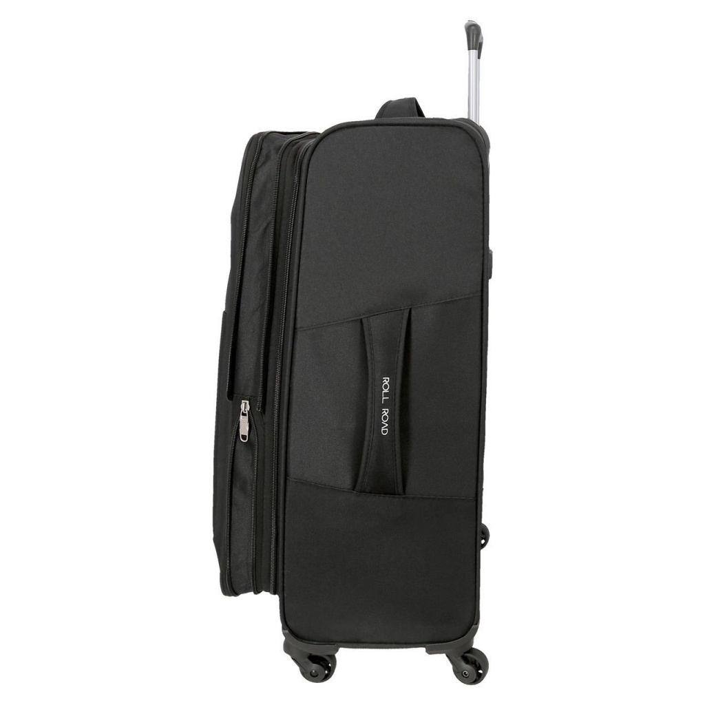 Veľký textilný kufor Roll Road Royce Black 76x48x29 cm 93L – cestovný kufor na dovolenku