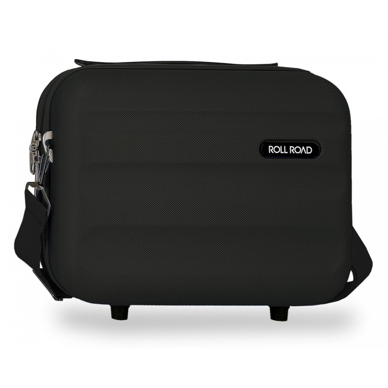 Kozmetický kufrík Roll Road Flex Black ABS 29 cm – čierny
