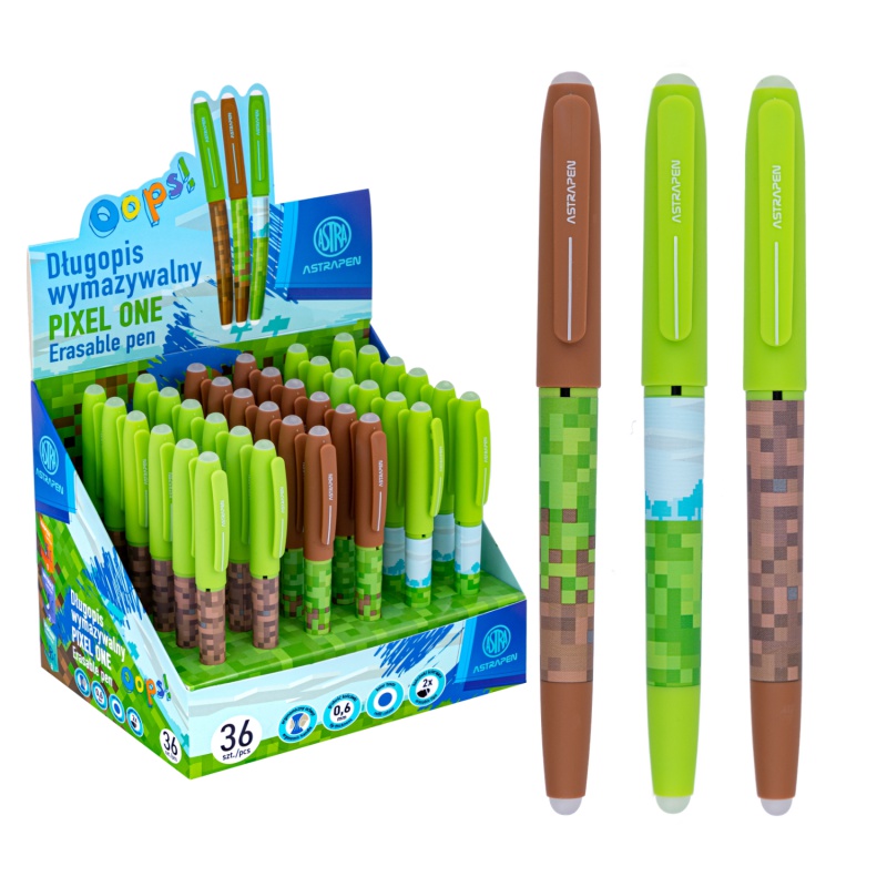 Gumovateľné pero AstraPen OOPS! Pixel One modré – 0,6 mm
