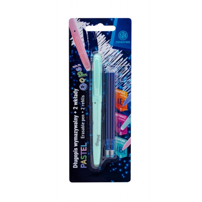 Gumovateľné pero AstraPen OOPS! modré – 0,6 mm + náplne, pastelové farby