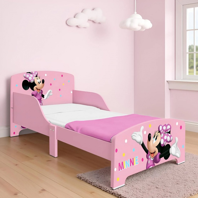 Detská posteľ Minnie Mouse 70×140 cm | Drevená posteľ s roštom
