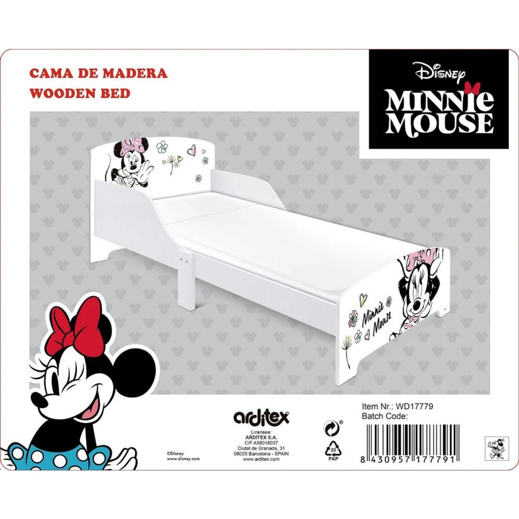 Detská posteľ Minnie Mouse 70×140 cm | Disney posteľ s roštom