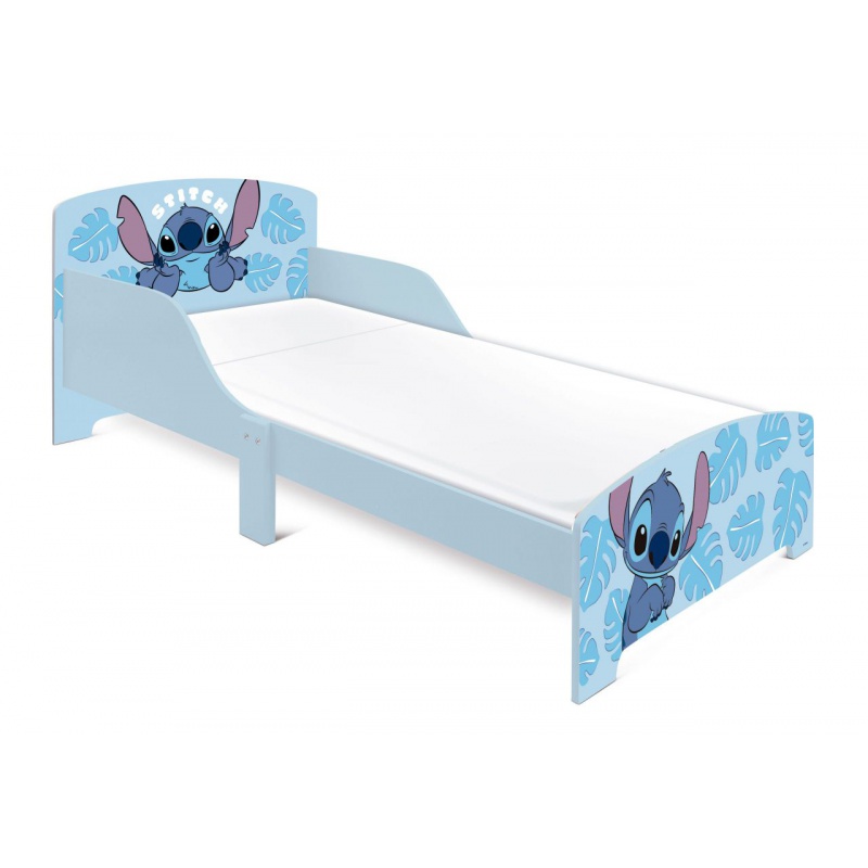 Dětská postel Lilo & Stitch je ideální první velkou postelí pro děti od 3 let. Pevná dřevěná konstrukce s MDF panely, ochr
