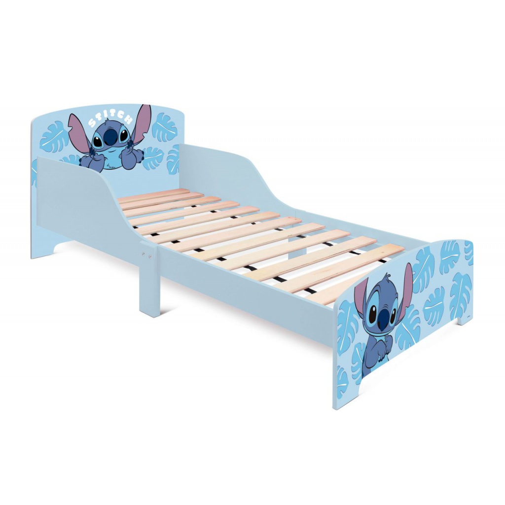 Dětská postel Lilo & Stitch je ideální první velkou postelí pro děti od 3 let. Pevná dřevěná konstrukce s MDF panely, ochr