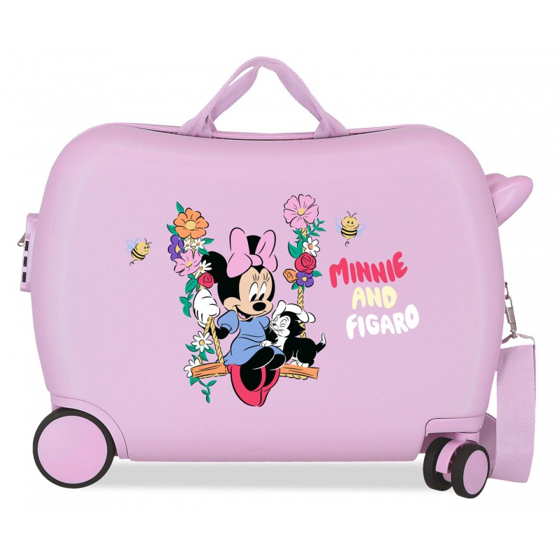 Dětský kufr - odrážedlo Minnie Mouse Figaro Lilac spojuje praktický cestovní kufr a zábavné odrážedlo v jednom. Pevná ABS konstr