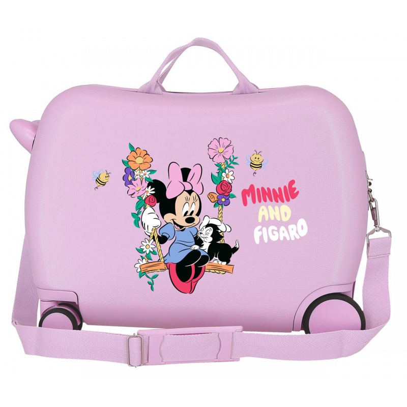 Dětský kufr - odrážedlo Minnie Mouse Figaro Lilac spojuje praktický cestovní kufr a zábavné odrážedlo v jednom. Pevná ABS konstr