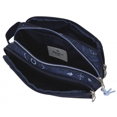 Školní tříkomorový penál Pepe Jeans Lenay Marine