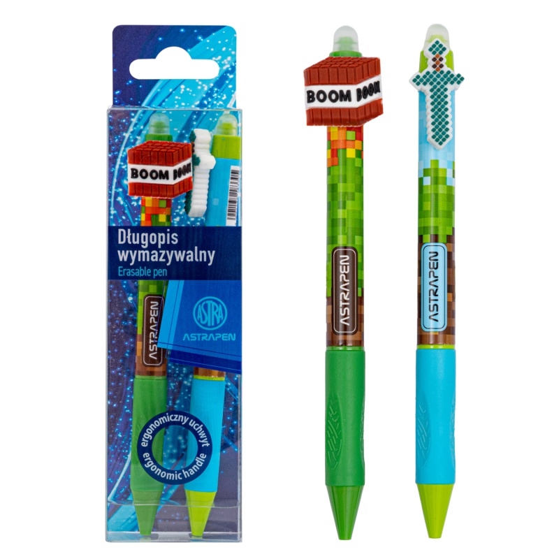 Gumovacie klik pero AstraPEN Oops! Minecraft Pixel One 0,5 mm 2 ks