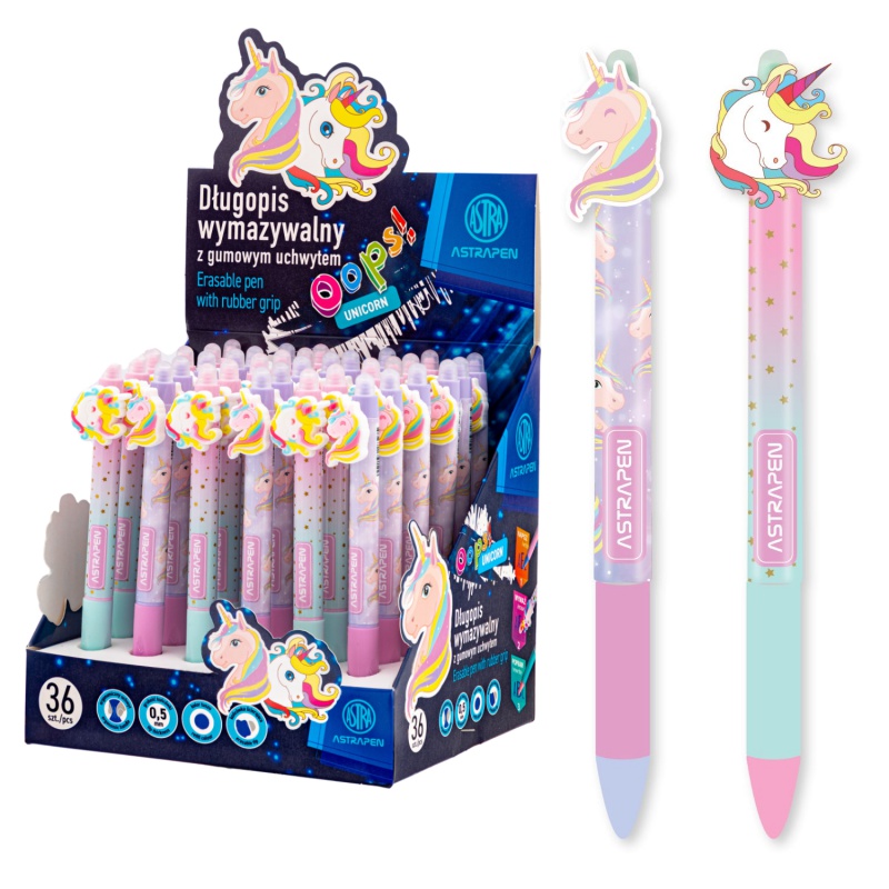 Gumovací klik pero AstraPEN Oops! Unicorn 0,5mm