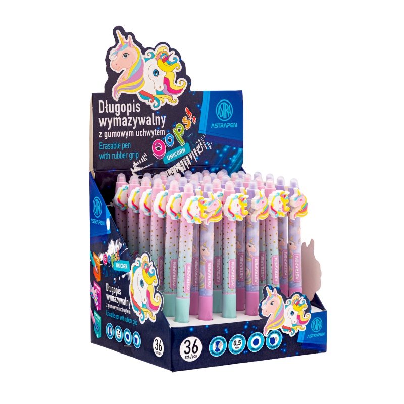 Gumovací klik pero AstraPEN Oops! Unicorn 0,5mm