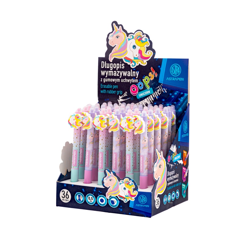 Gumovací klik pero AstraPEN Oops! Unicorn 0,5mm