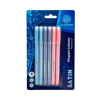 Guľôčkové perá Astra Pen Satin 0,7 mm – 6 ks
