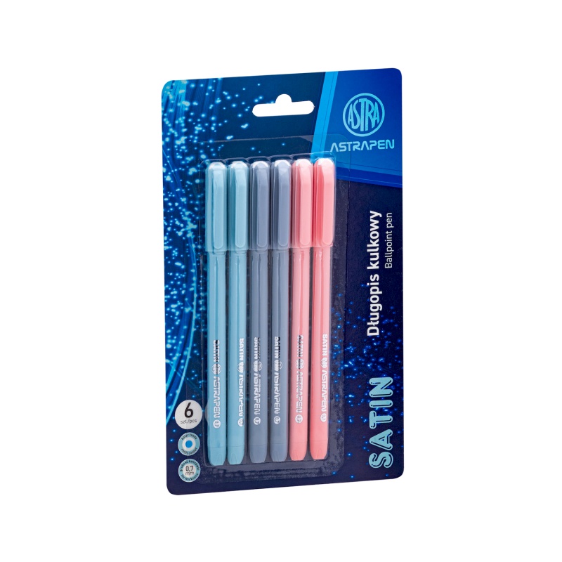 Guľôčkové perá Astra Pen Satin 0,7 mm – 6 ks