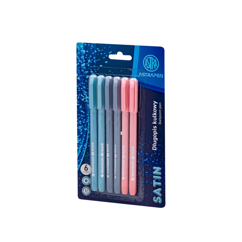 Guľôčkové perá Astra Pen Satin 0,7 mm – 6 ks