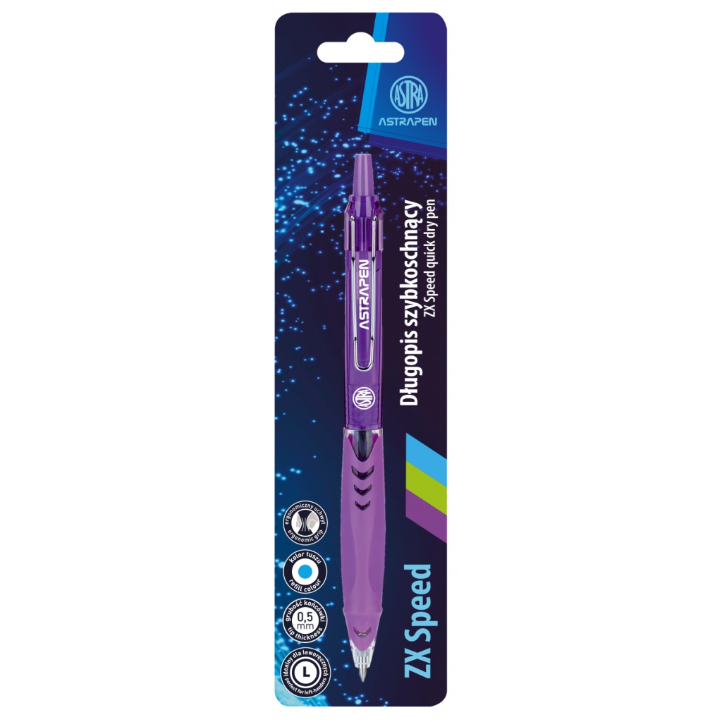 Gelové pero Astra Pen ZX Speed 0,5 mm – rychleschnoucí