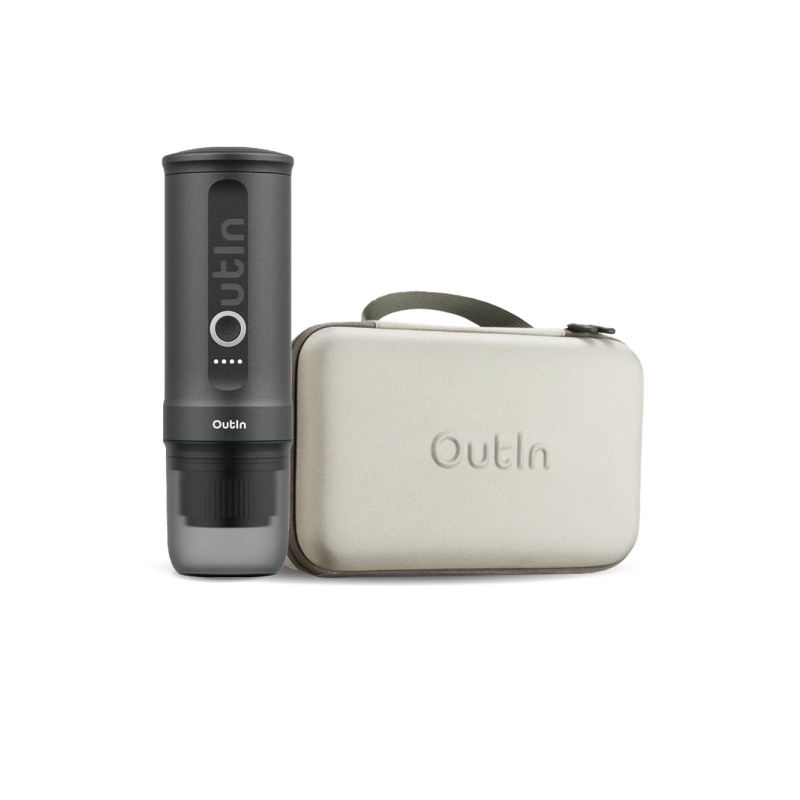 OutIn Nano přenosný espresso kávovar Space Grey s pouzdrem